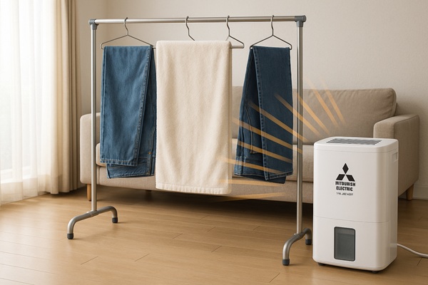 dry Jeans and towel iliving room 